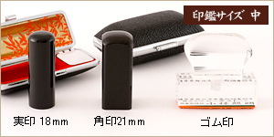 3本セット黒水牛/実18＋角21＋ゴム印