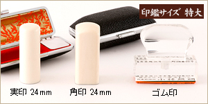 3本セット本象牙/実24＋角24＋ゴム印