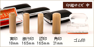 5本セット牛角白/実18+銀16.5＋認16.5＋角21＋ゴム印