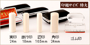 5本セット本象牙/実24+銀18＋認16.5＋角24＋ゴム印