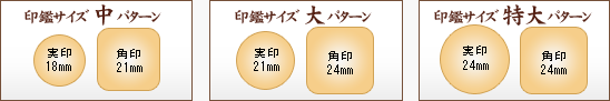 印鑑サイズ3本/2本(実印・角印)