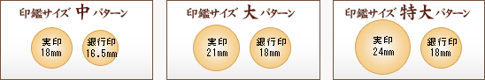 印鑑サイズ3本/2本（実印・銀行印）